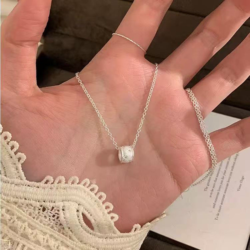 Sier Safety Lock Chinese Style White Necklace