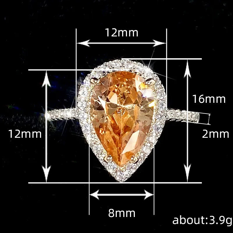 Design Style Simple Light Luxury Yellow Fashion Temperament Water Ring