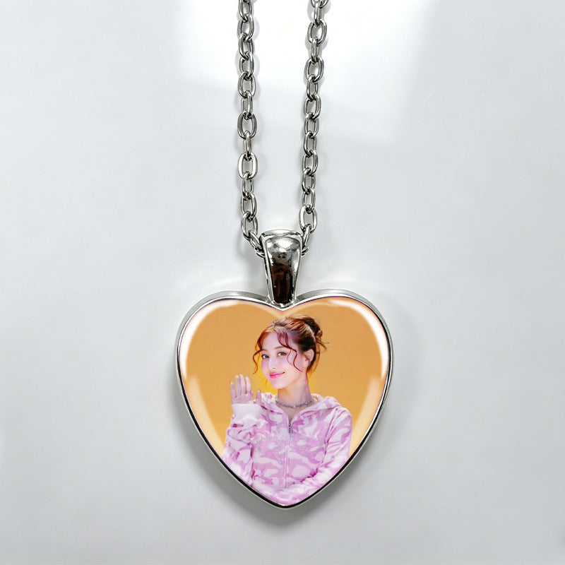 Love Alloy Korean Group Support Heart Sweet Beauty Fans Clavicle Necklaces