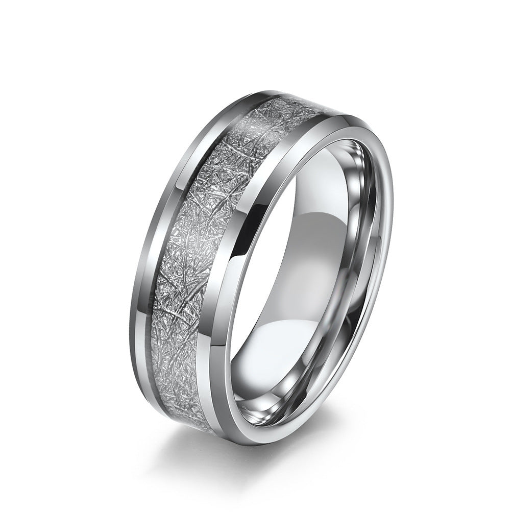 Men's Trend Titanium Steel Fog Pattern Epoxy Rings