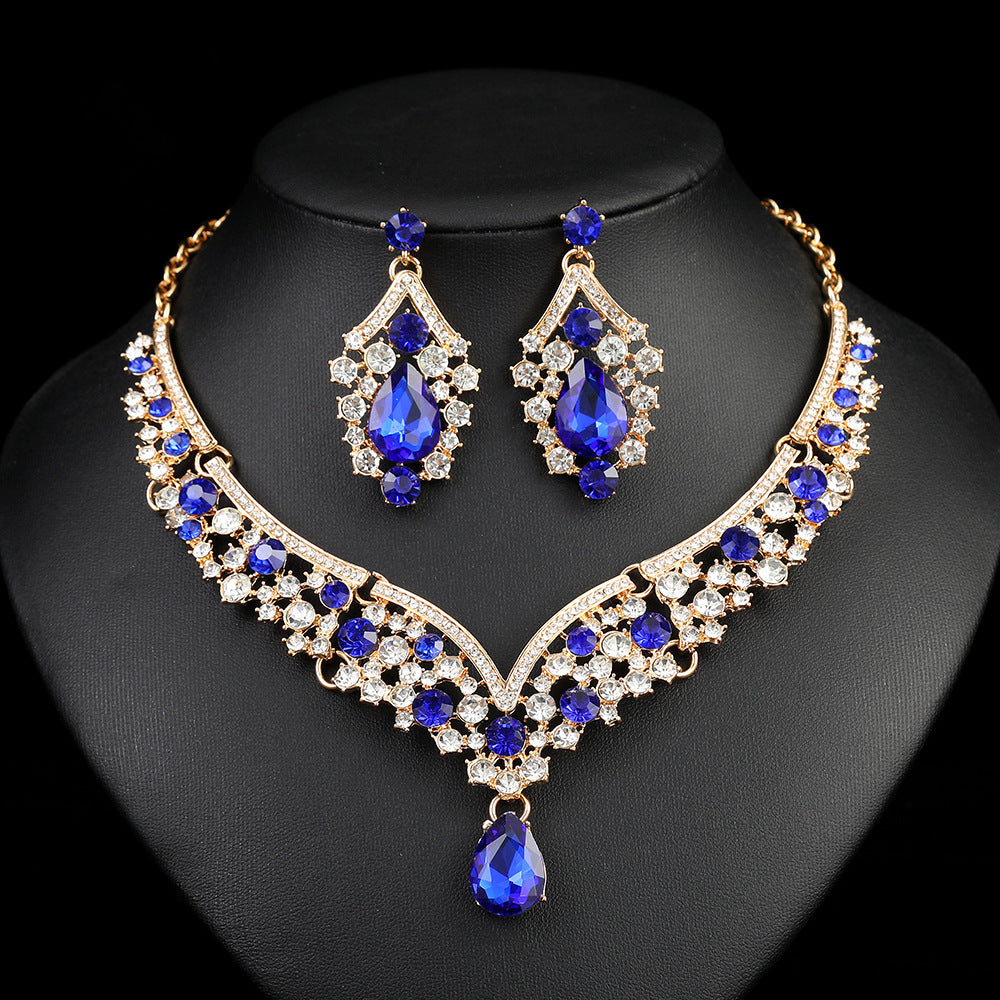Vintage Exaggerated Luxury Crystal Banquet Formal Necklaces