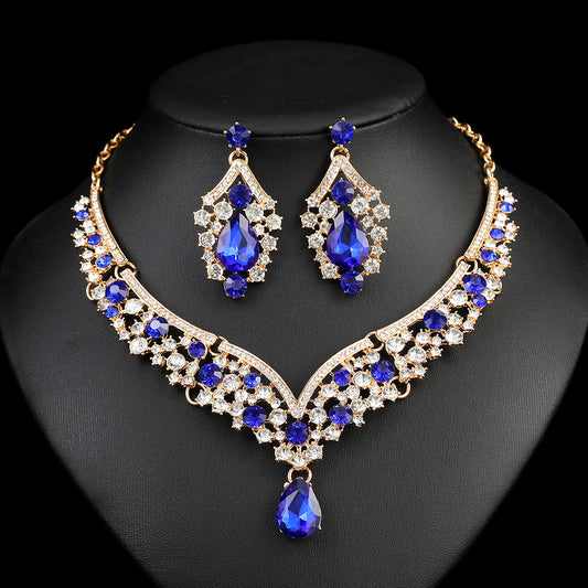 Vintage Exaggerated Luxury Crystal Banquet Formal Necklaces