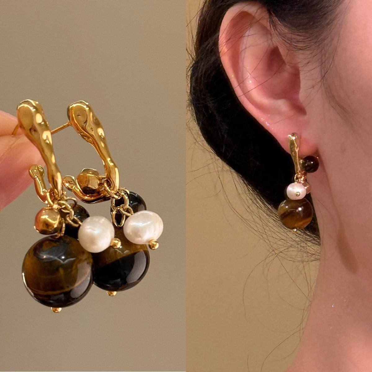 Women's Round Flower Vintage Ethnic Style Ear Niche Rings