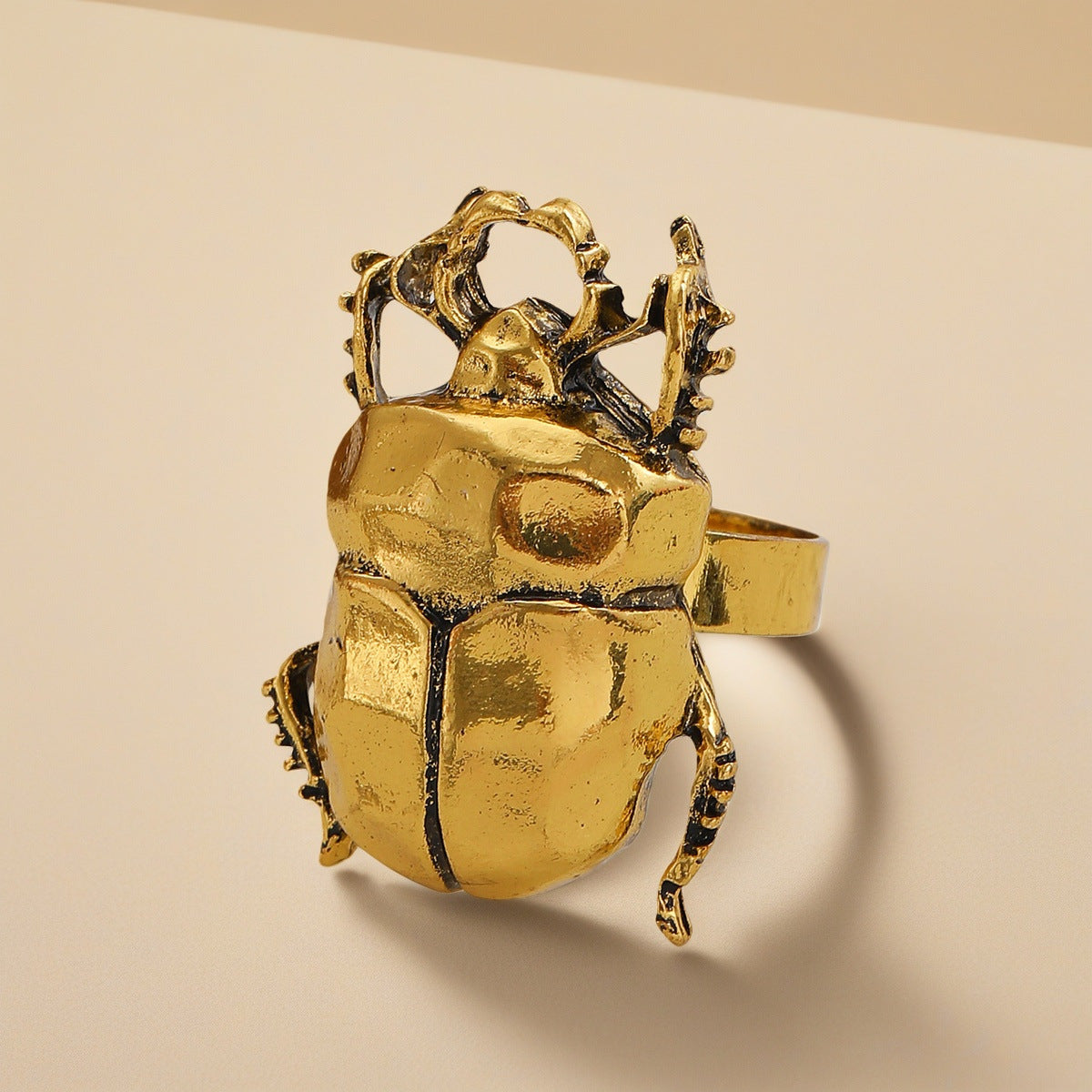 Metal Beetle Personalized Cartoon Insect Index Finger Geometric Little Ring