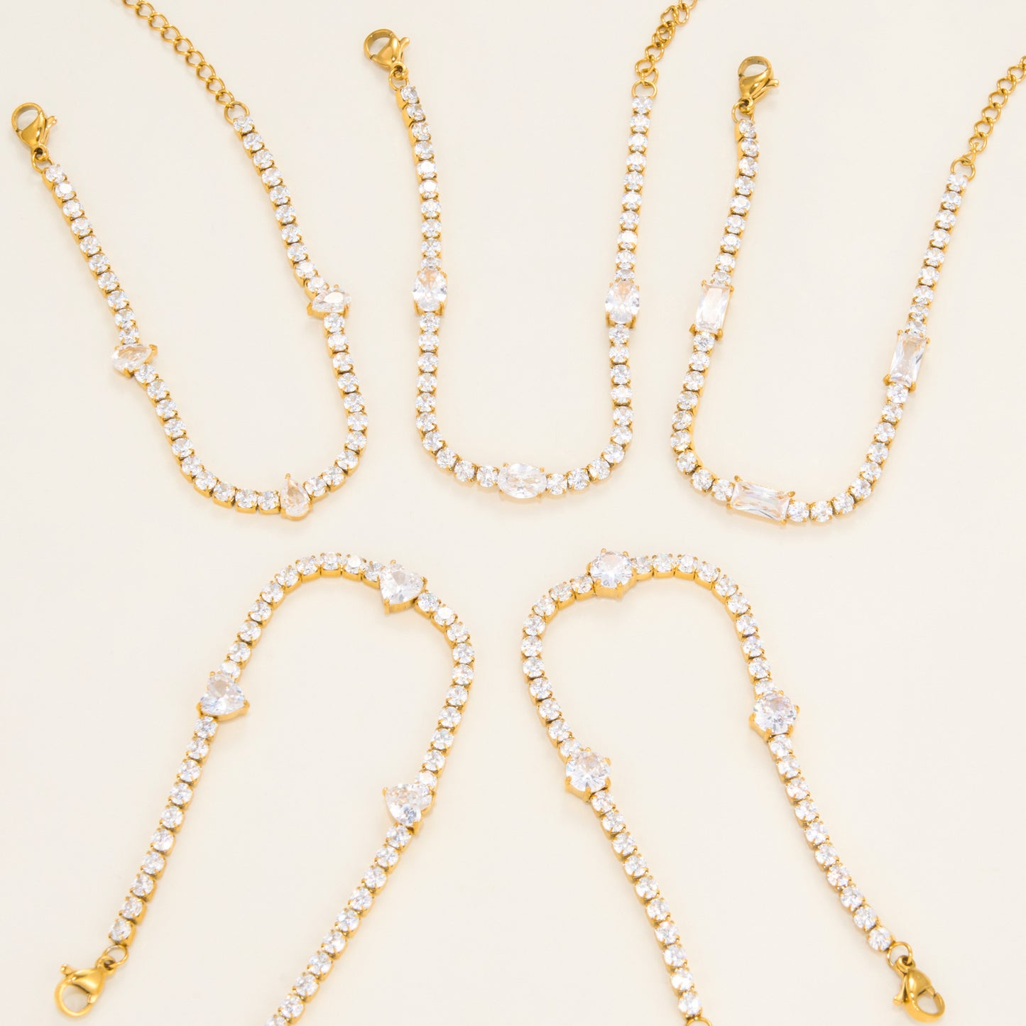 High Texture Twin Style Fully Jeweled Loving Bracelets