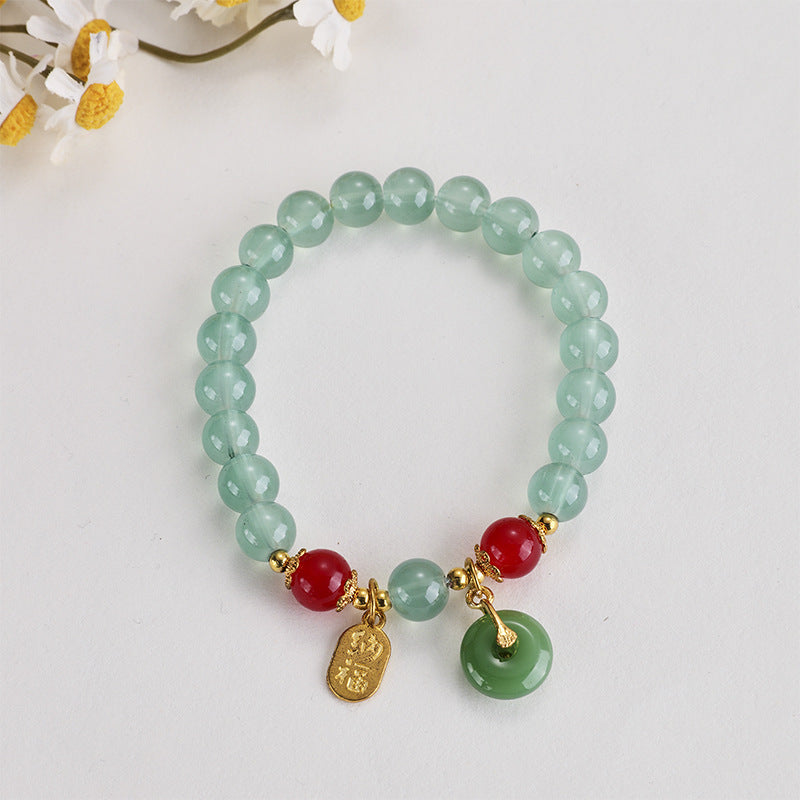 Peace Buckle Imitation Jade Lucky Fortune Bracelets