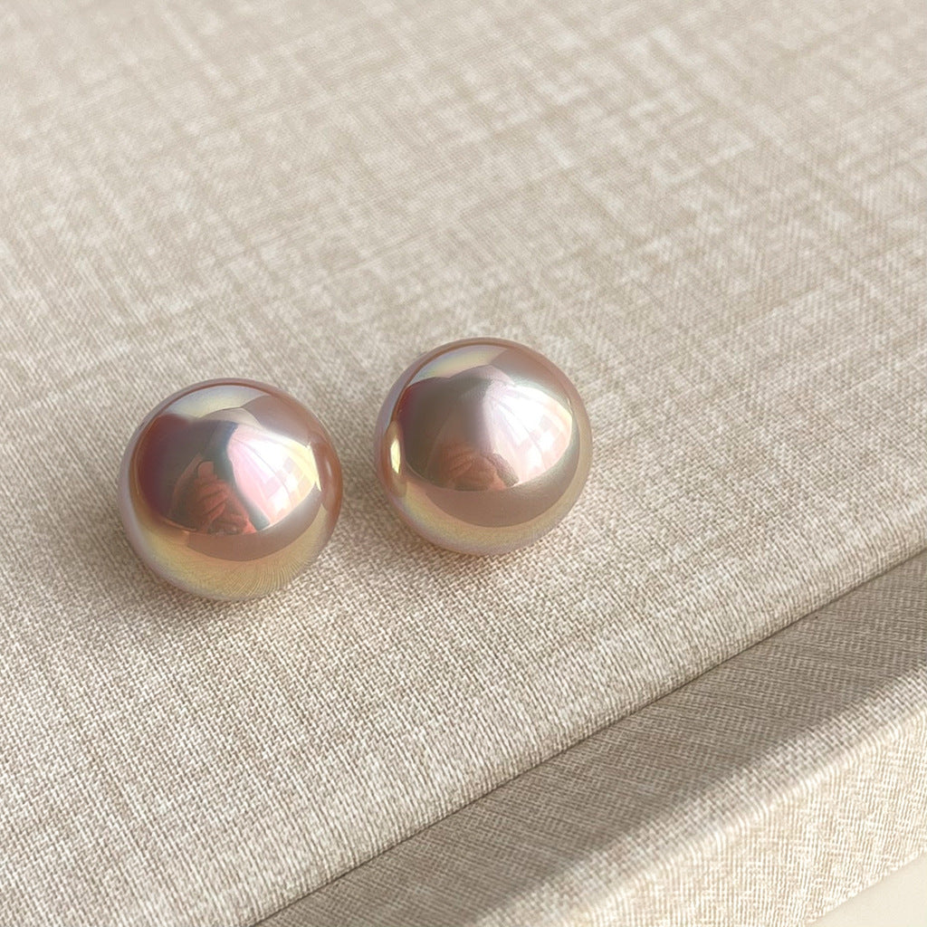 Entry Lux Style Steamed Bread Pearl Earrings