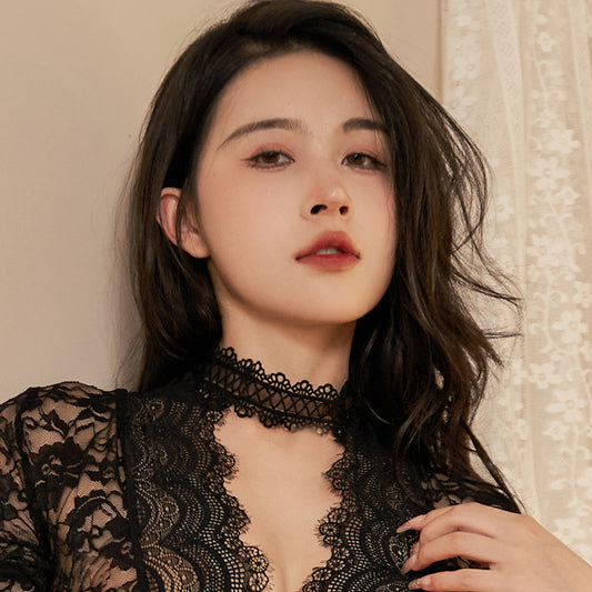 Women's Lolita Cute Black Sexy Lingerie Lace Collar