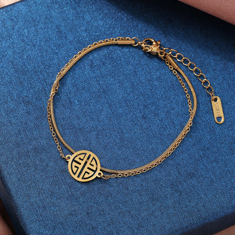 Women's Hot Lucky Double Happiness Blessing Card Bracelets