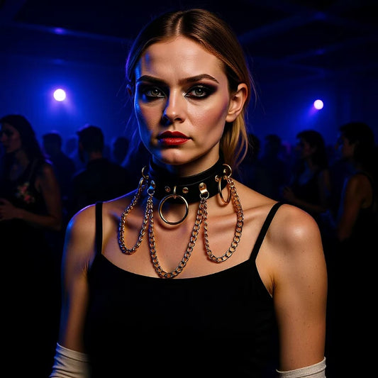 Shooting Nightclub Round Chain Clavicle Bandana Exaggerated Collar