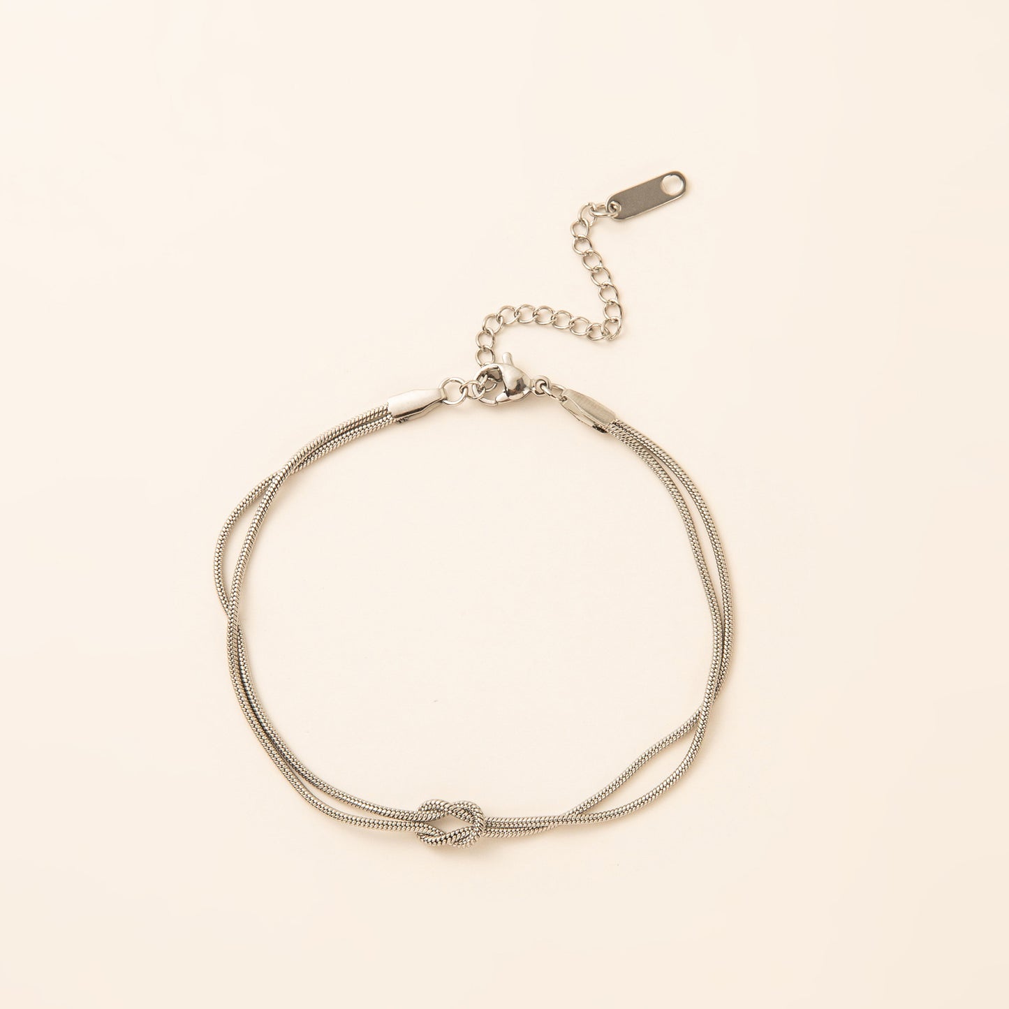 Women's Steel Valentine's Day Knot Snake Chain Bracelets