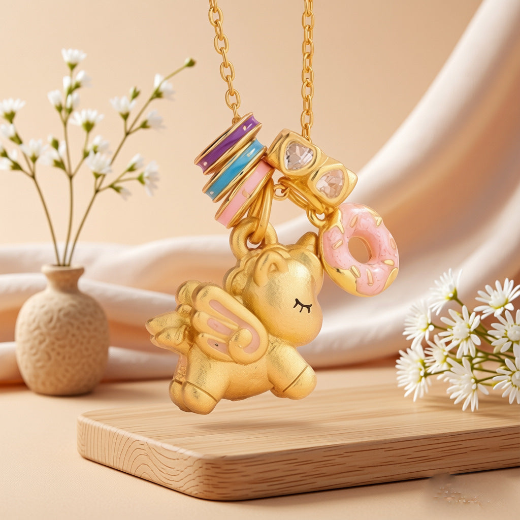 Enamel Sweet Dream Female Affordable Luxury Style Macaron Cute Necklace
