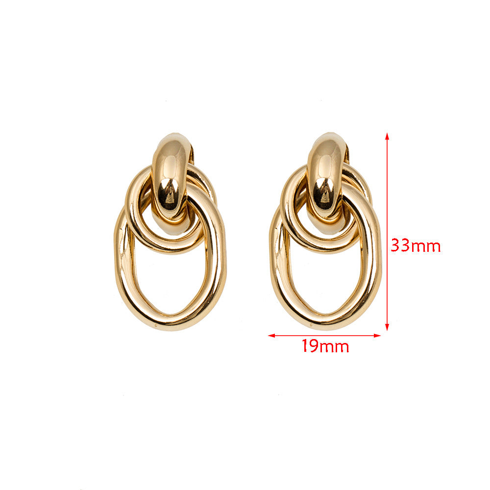 Women's Retro Hoop Hollow Tube Series Sister-in-law Earrings