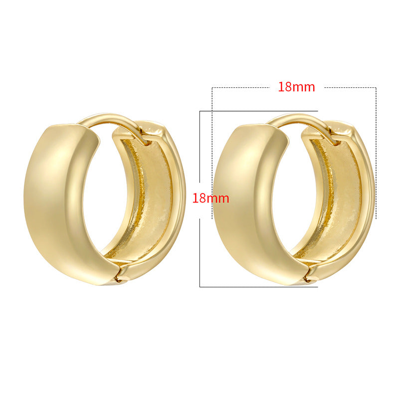 Gold Circle Ear Clip Fashion Exquisite Earrings