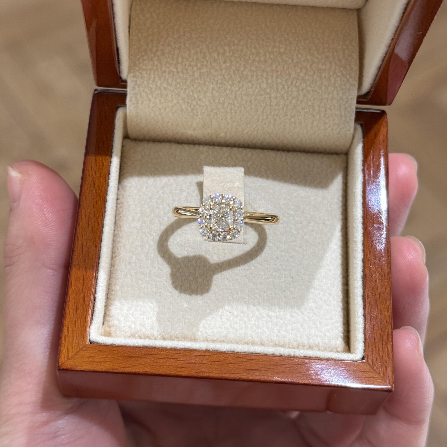 Cube Simulation Moissanite Surrounded With Eight Hearts Arrows Open-end Rings