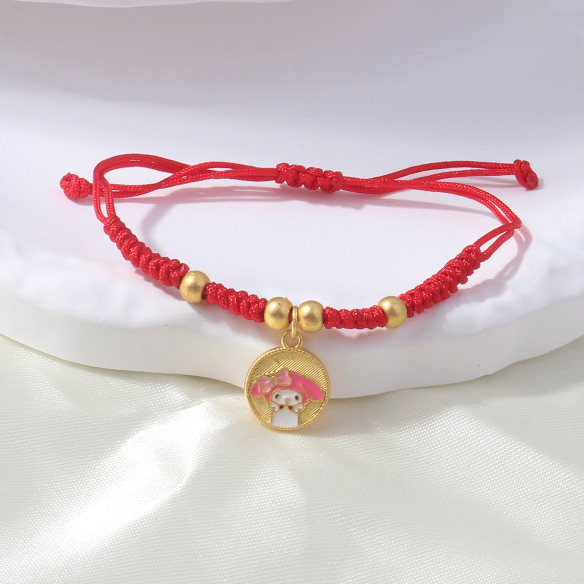 Braided Red Rope Auspicious Language Butterfly Fortune Cat Safe Joy Bracelets