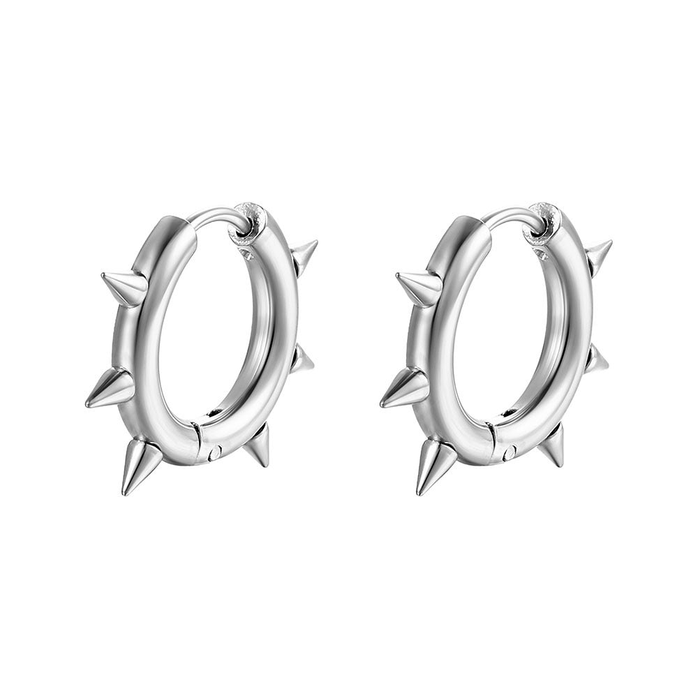 Clip Stainless Steel Personalized American Rivet Geometric Earrings