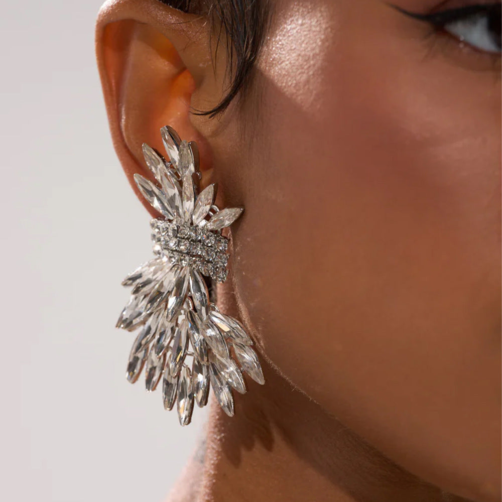 Full Diamond Wheat Wings Exquisite Elegant Graceful Fashion Rings