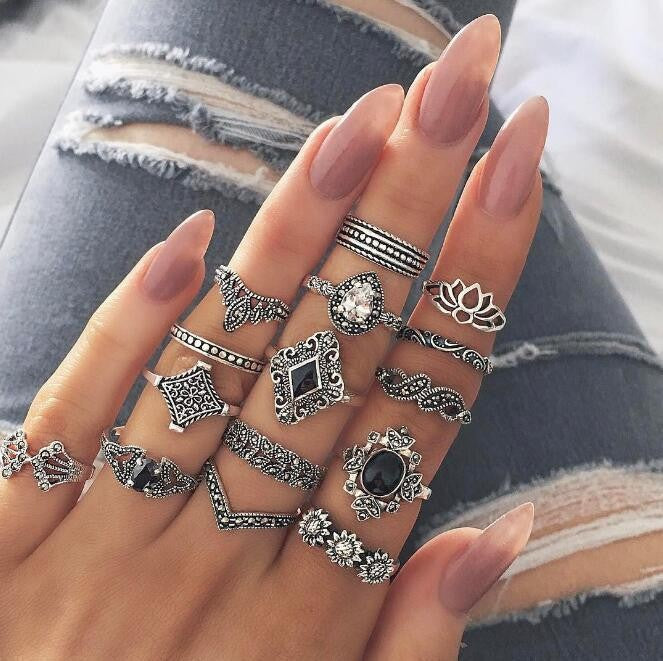 Metal Dark Style Hip Hop Vintage Distressed Spider Snake Rings