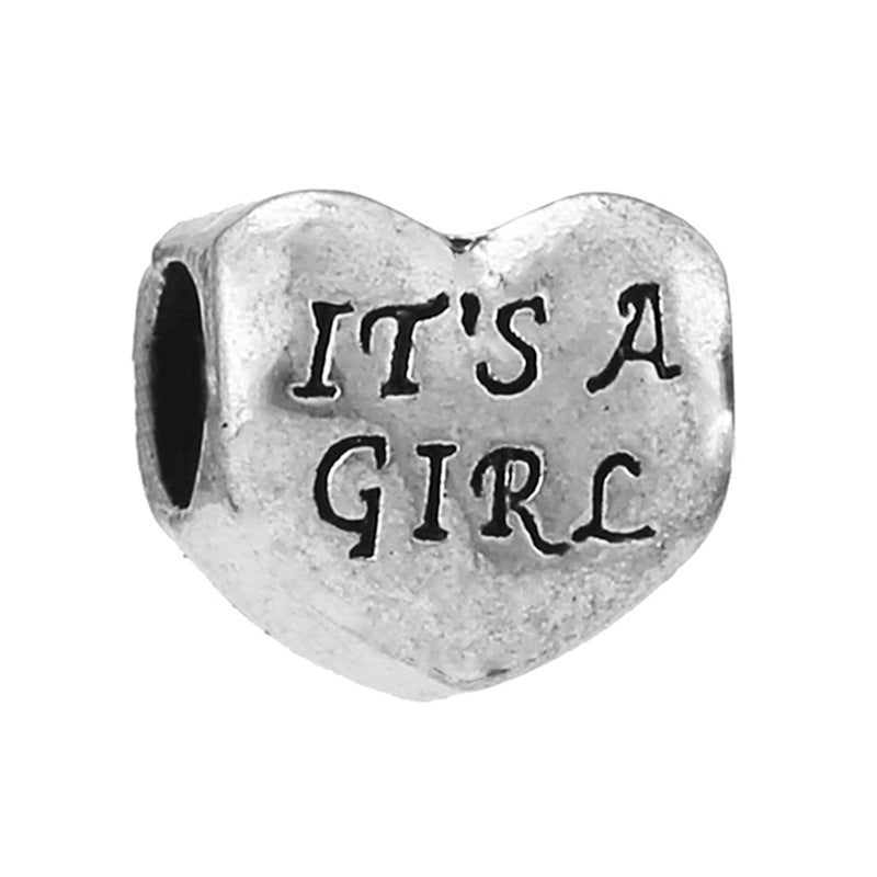 Alloy Large Hole Beads Hollowed Heart Shape Jewelry Accessories