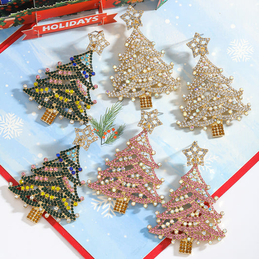 Christmas Tree Atmosphere Hollowed Fashion Personality Earrings