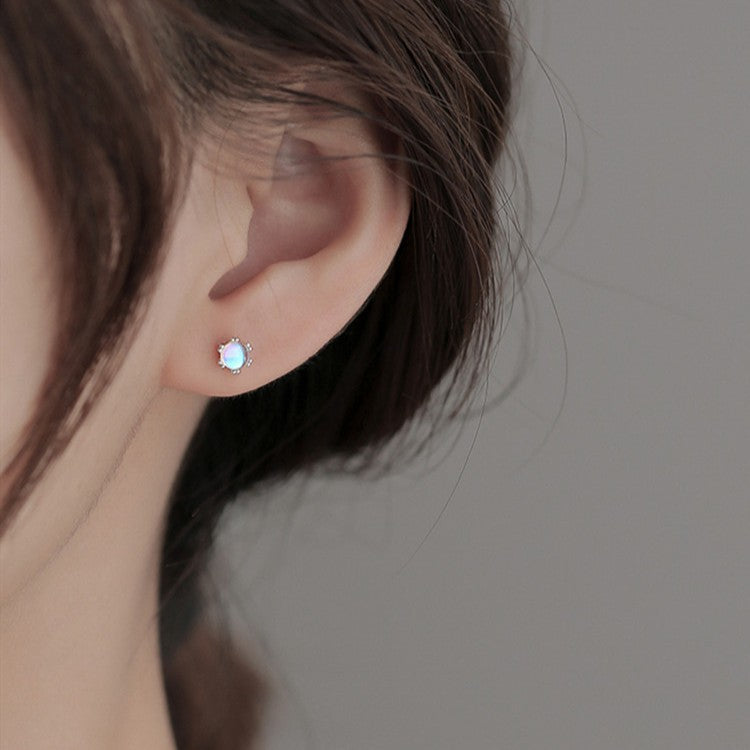 Sier Needle Screw Tightening Buckle Small Light Luxury Temperament Ear Earrings