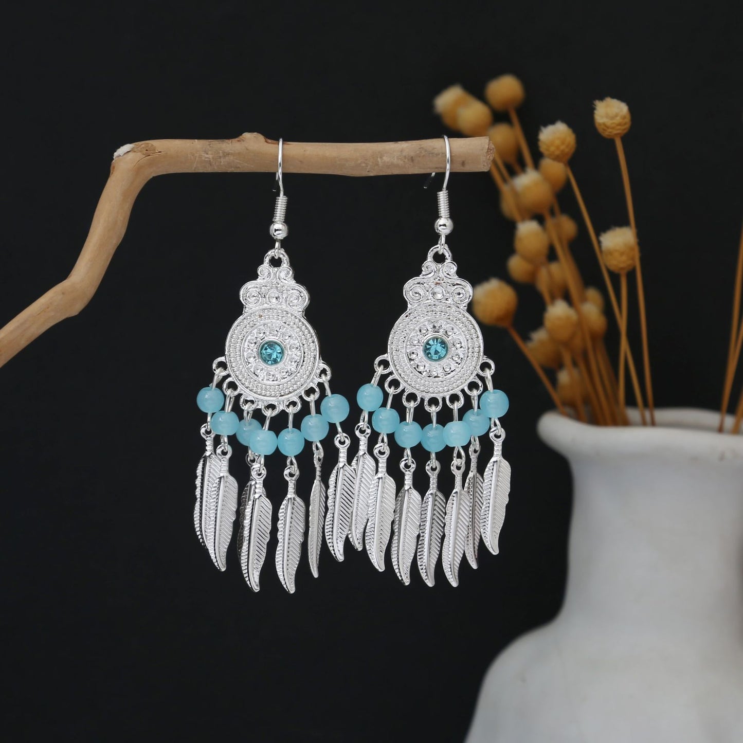 Personalized Ethnic Style Miao Sier Geometric Colorful Rings