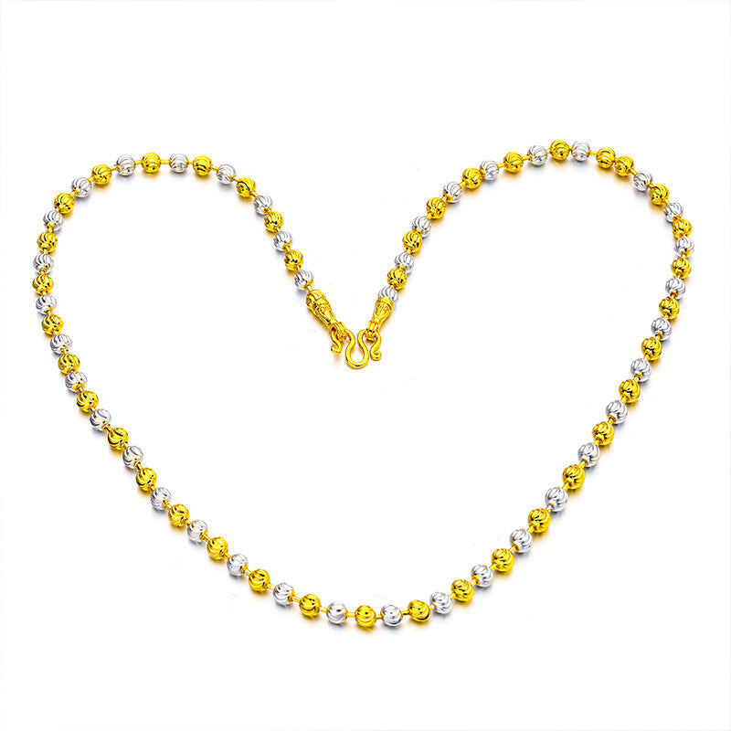 Watermelon Color Double Gold Sier Beads Chain Jewellery Necklace