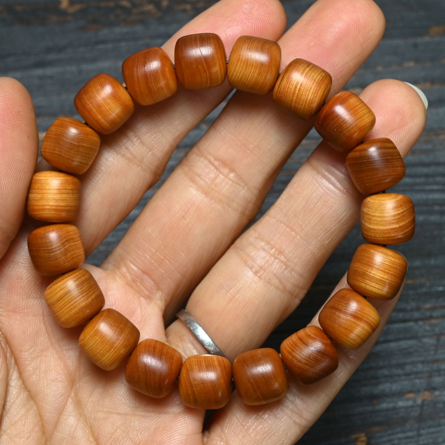 Thuja Mature Material Black Oil Buddha Beads High Density Bracelet