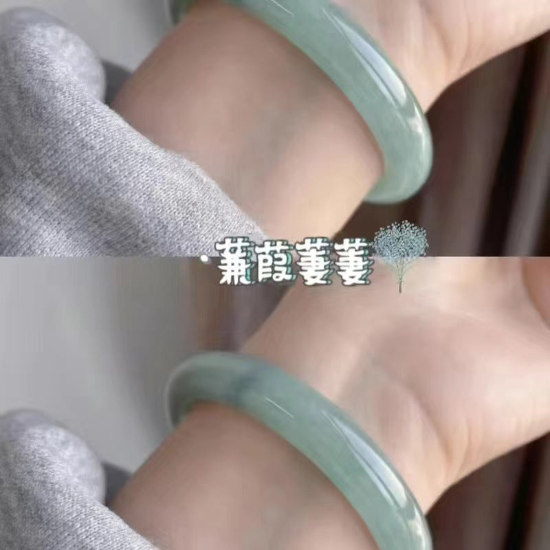 Thin Round Beauty Don't Know Spring Green Natural Bracelets