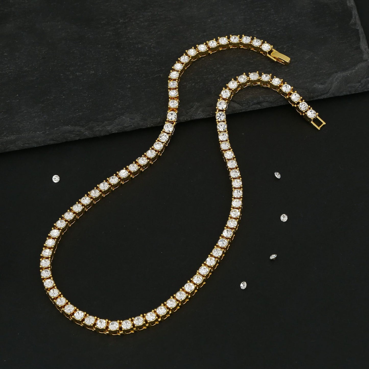 Women's & Men's Hop Tennis Chain Single Row Diamond Necklaces