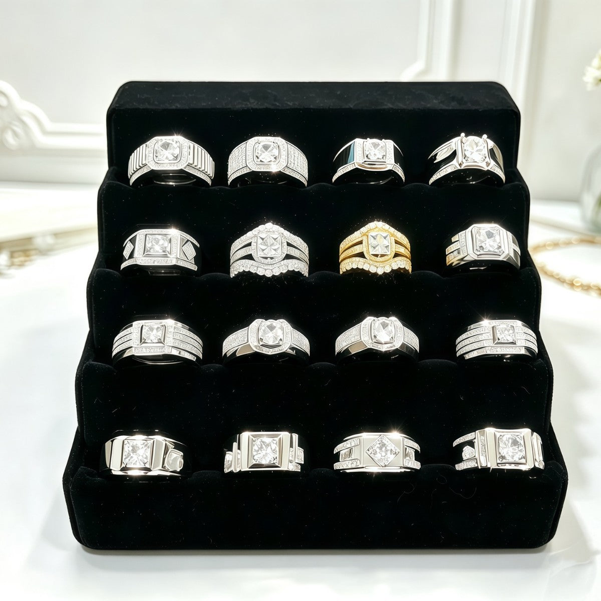 Men's Ya Zircon Personality Trend Luxury Fashion Ring