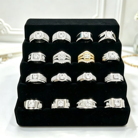 Men's Ya Zircon Personality Trend Luxury Fashion Ring
