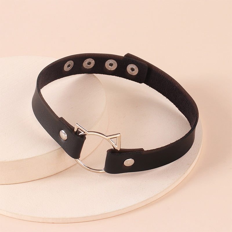 Love Female Neck Band Hand Holding Rope People With Chain Collar