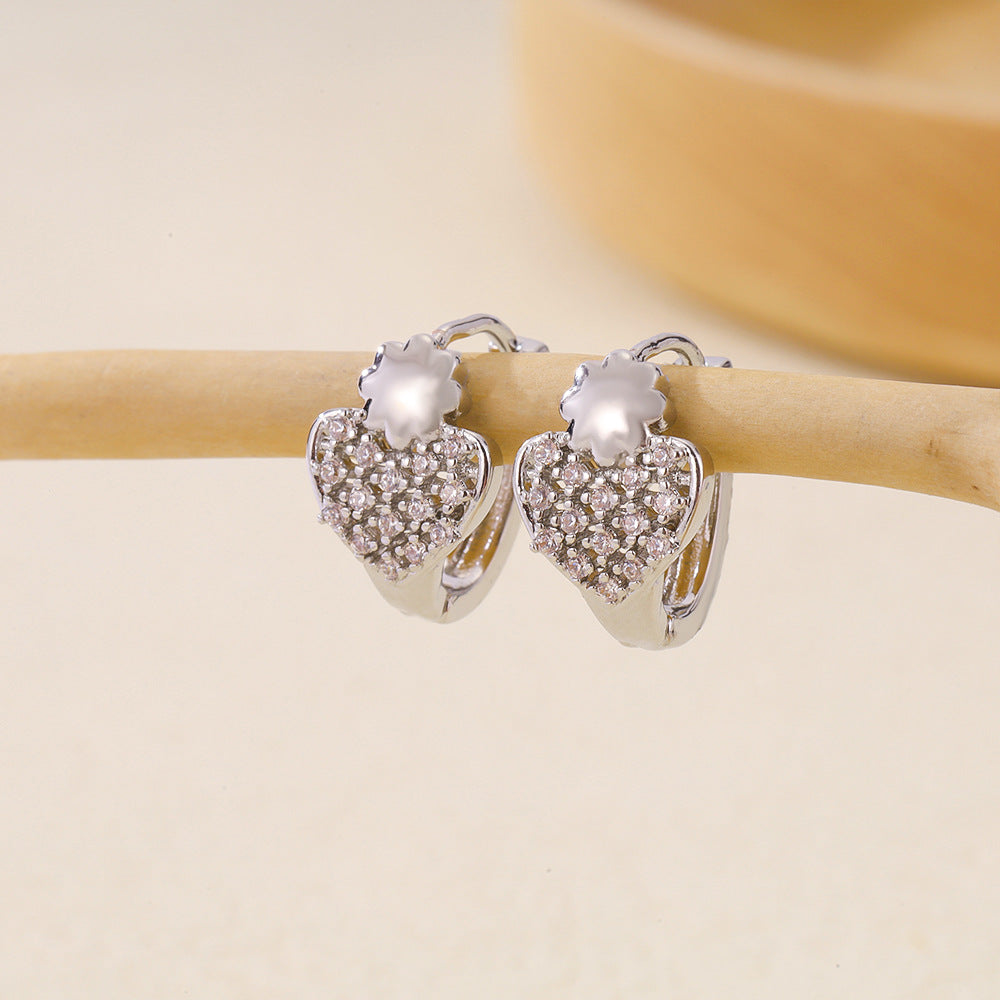 Women's Selection Fashionable Multi Zircon Inlaid Zirconium Earrings