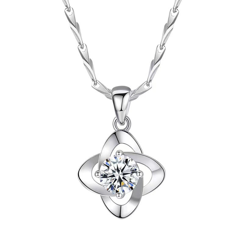 Women's Pure Sier Simple Four-leaf Clover Fashion Necklaces