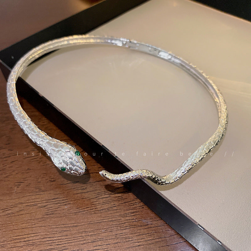 Light Luxury Diamond Snake-shaped Personalized Fashion Design Niche Necklaces