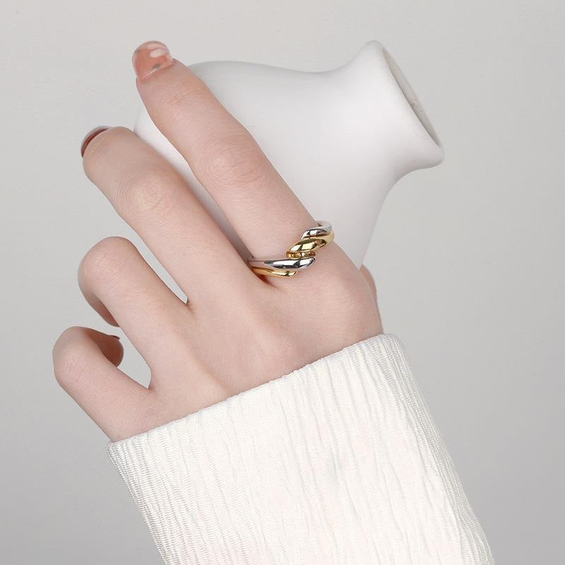 Unique Color Matching Thick Hemp Flowers Copper Twisted Rings