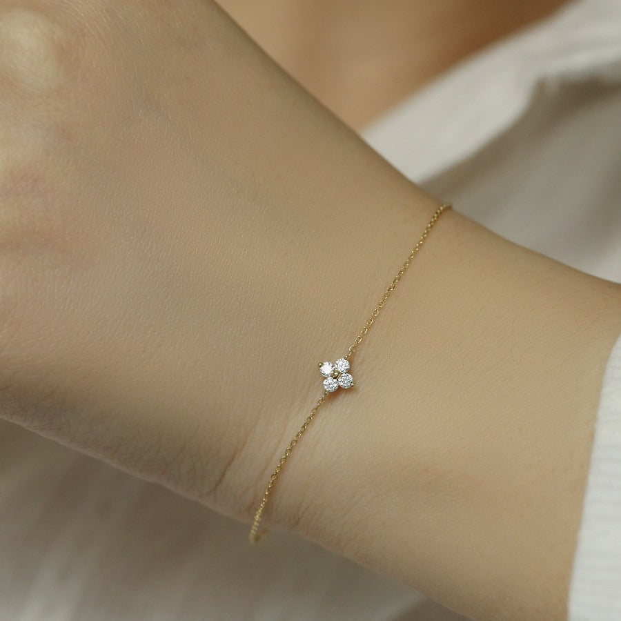 Women's Plated Sterling Thin Mini Clover Special Bracelets