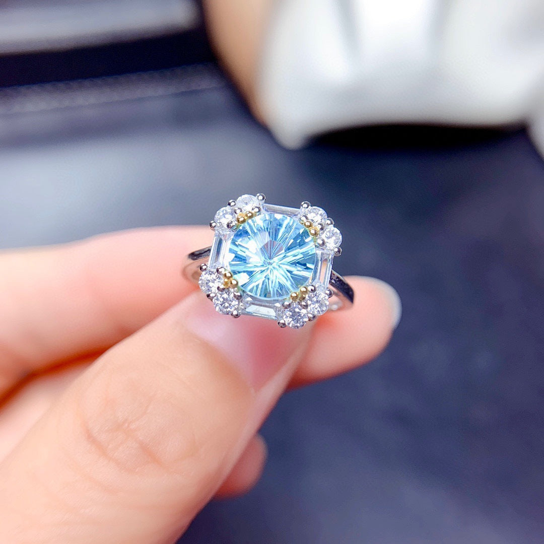 Live Broadcast 2 Karat High Carbon Diamond Imitation Natural Sky Rings