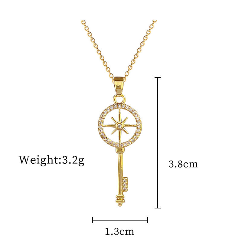 Steel Lucky Female Copper Micro Inlay Real Gold Plating Necklaces