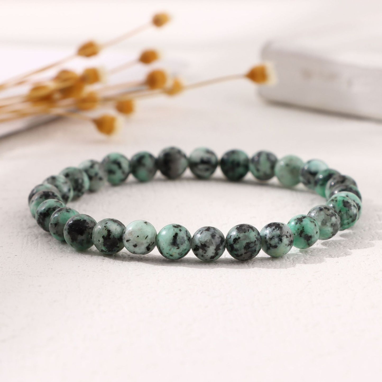 Women's & Men's Round Beads Couple Fashion Elastic String Beaded Bracelets