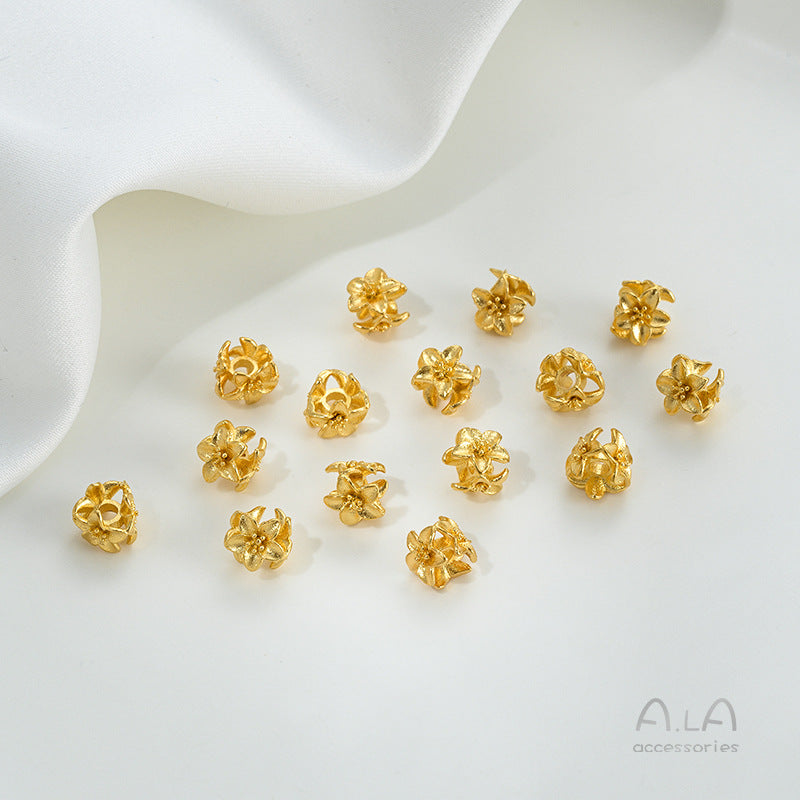 Alluvial Gold Wheel Spacer Beads Copper Jewelry Accessories