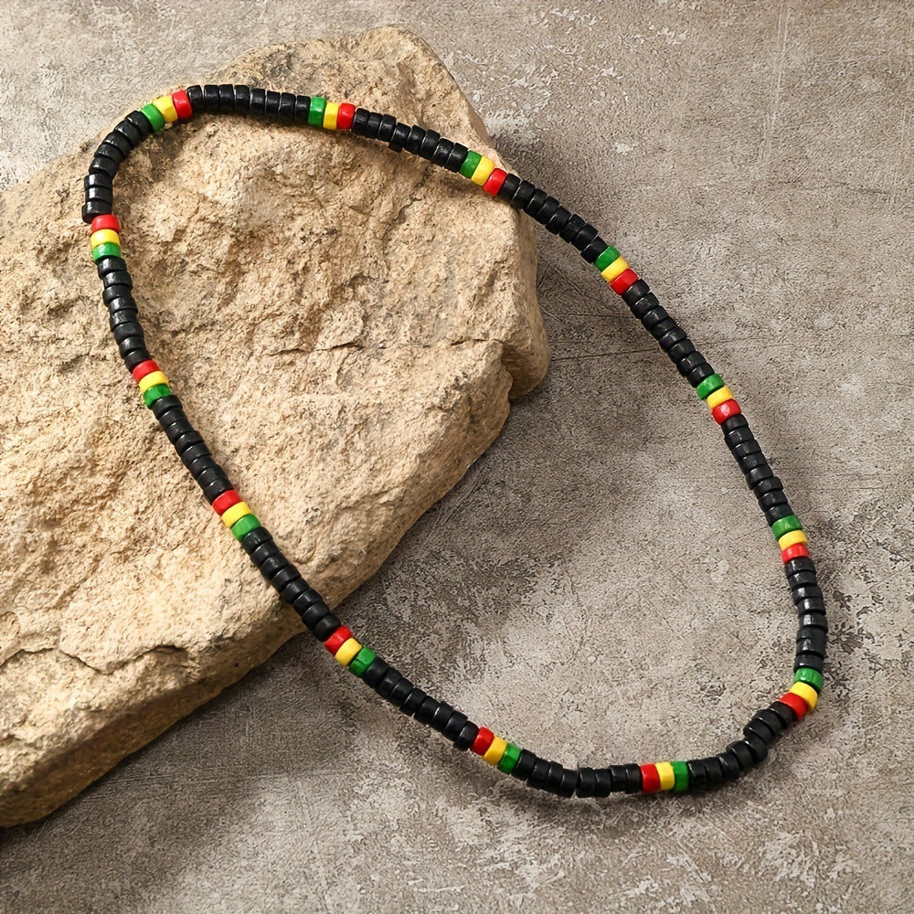 Men's Red Green Yellow Black Simple Fashion Personality Design Necklaces