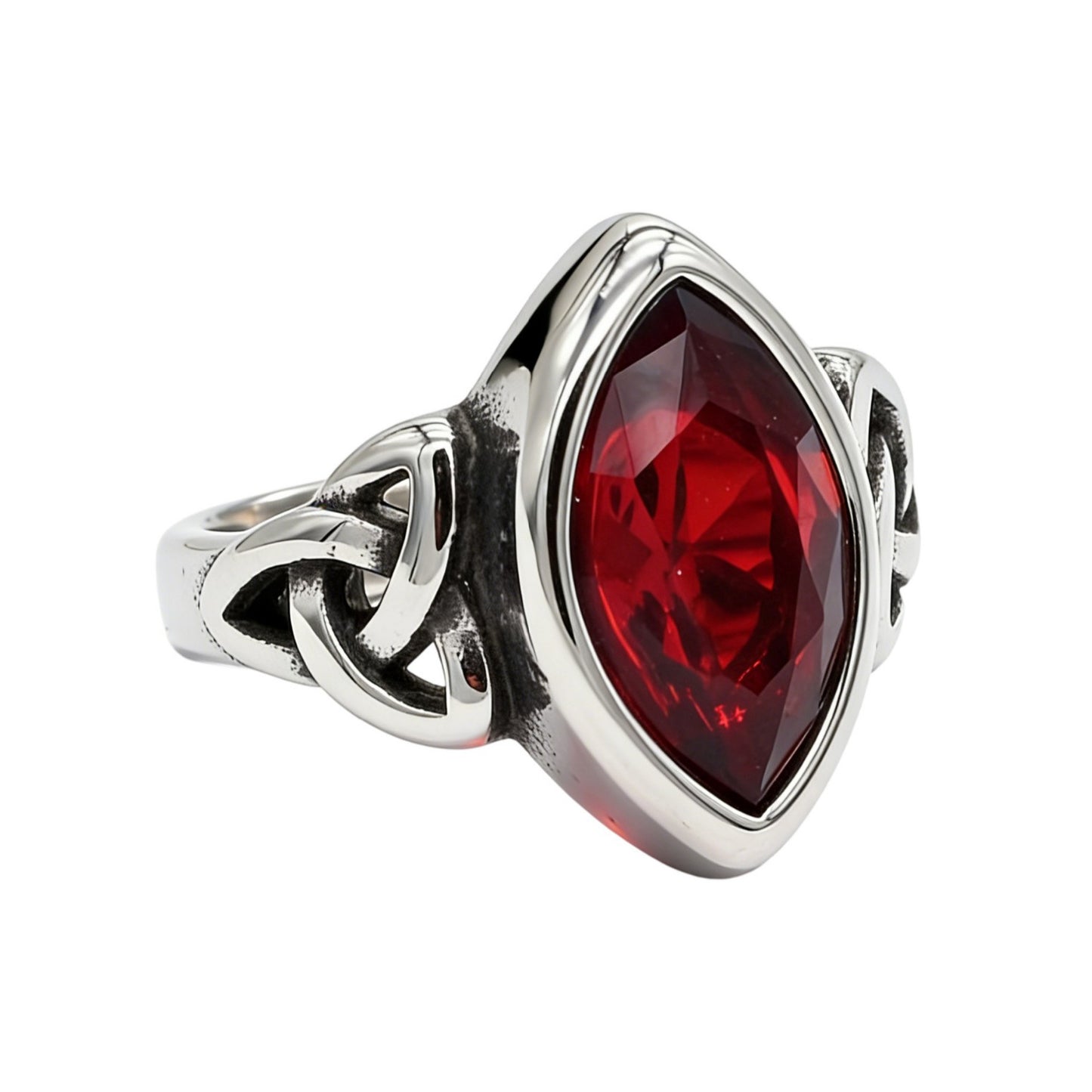 Nordic Viking Celtic Gemstone Titanium Steel Rings