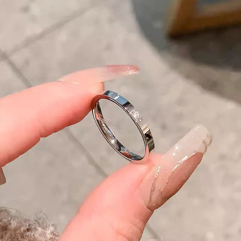 Light Luxury Cold Style Couple Plain Ring