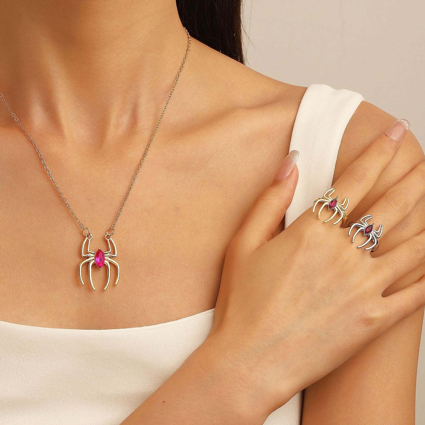 Spider Retro Exaggerated Dark Style Niche Jewelry Set