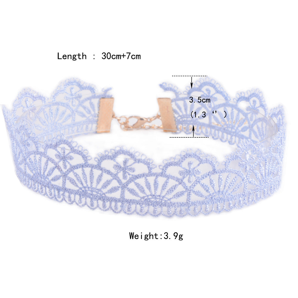 Popular Hollow Color Lace Clavicle Chain Neck Collar