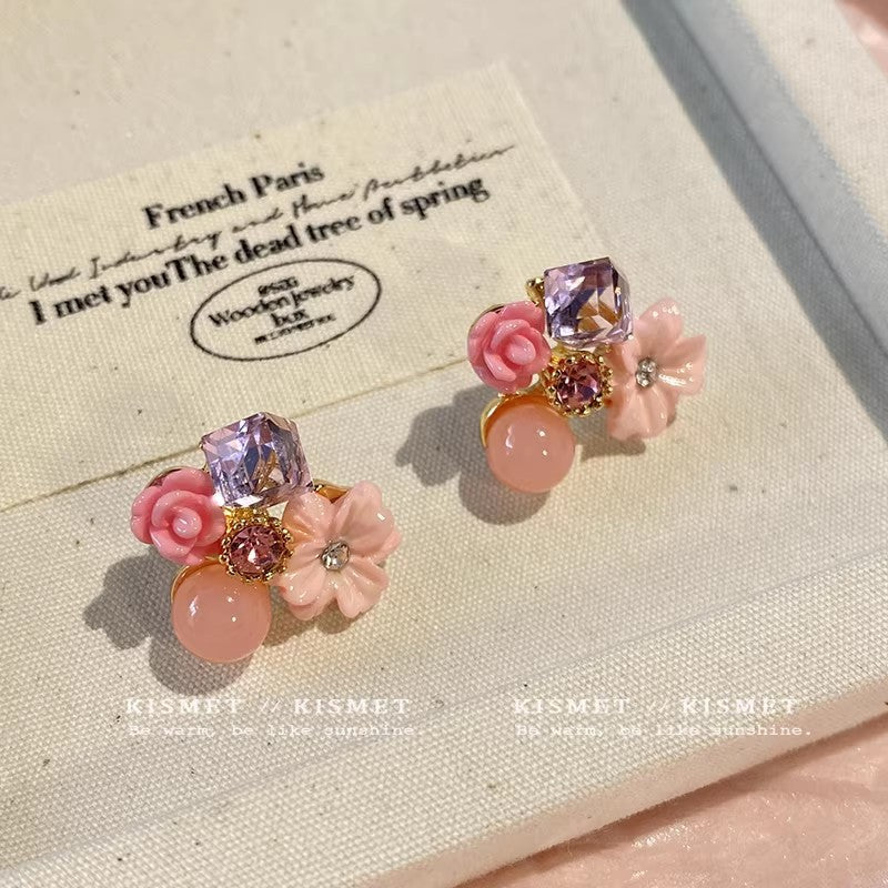 Women's Flower Bloom Unique Pink High-grade Vacation Earrings