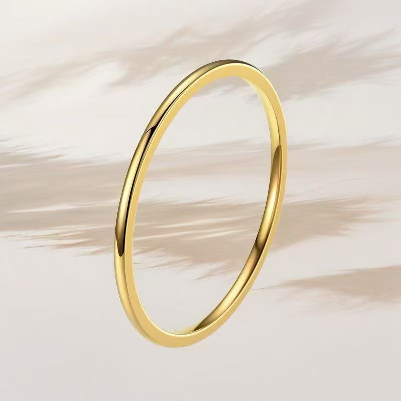 Titanium Steel Female French Electroplating Niche Bag Ring